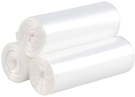 Qskely Lot de 75 petits sacs poubelle transparents de 5 l pour salle de bain, chambre à coucher, bureau