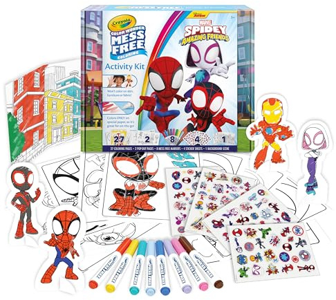 CRAYOLA - Color Wonder, Juego de Actividades Spidey más de 40 Piezas, con páginas para Colorear, rotuladores sin Manchas, Pegatinas, Personajes desplegables, Actividad Creativa para niños, Edad 3años
