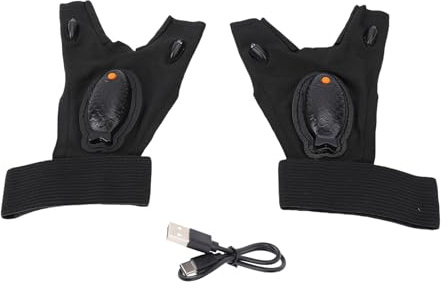 Brrnoo LED Taschenlampenhandschuhe Wiederaufladbar Mehrzweck LED f r Nachtangeln Camping Wandern und Werkzeuge Helle Lichtquelle f r pr zises Arbeiten im Dunkeln Ideal f r Outdoor Abente