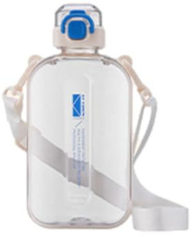 Clear Water Bottle - Portable Square Hydration Bottle Strap | 750ml Large Capacity Leakproof Travel Flask, Transparent Reusable Sports Drink Container for Gym Hiking Biking Daily Use