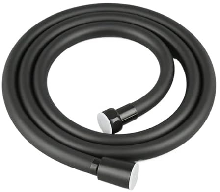YANGC 1.5/2/3/4M PVC for Bathroom Shower Head Silver Bath Shower Hose Accessories(Black,150cm)