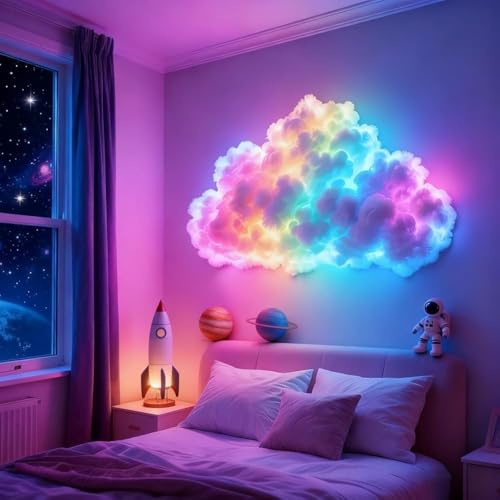 DIYs Gewitterwolken LED Licht, 3D Gewitterwolken Licht Verschiedenen Farben, Musiksynchronisierte Gewitterwolkens LED Lampe Für Wand Decke, USB Betriebene Gewitterwolke Nachtlichter, Für Zuhause Deko