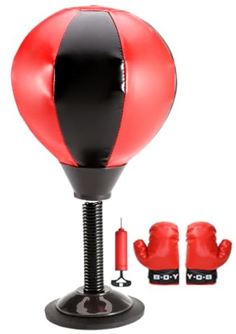 Schreibtisch Boxsack, Punchingball Tisch, Desktop Punch Ball Mit Kinder Handschuhen, Für Training Interaktive Spiele Zum Stressabbau