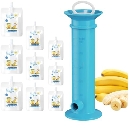 Babynahrungsbeutel-Hersteller – auslaufsicherer Spender, tragbarer Fruchtquetsch-Püree-Füller, 15--Set, gesunde Bio-Snackstation, wiederverwendbarer selbstgemachter Silikon-Quetscher | für Kinde