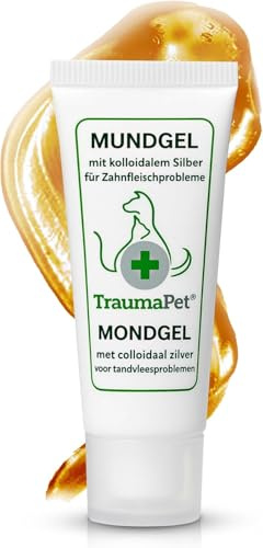 TraumaPet Mundgel mit kolloidalem Silber für Hunde & Katzen, 10 ml | Zahnfleischgel für Hunde & Katzen bei gereiztem, empfindlichem Zahnfleisch und Mundgeruch, mit kolloidalem Silber
