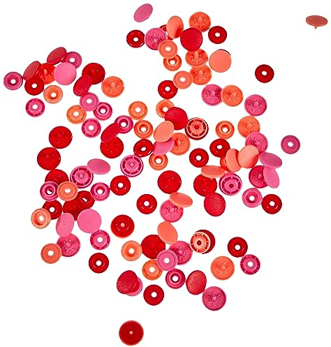 Prym 393002-1 Love Druckknopf Color KST 12,4 mm rot, Polyester, 12.4 mm
