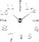 GMMH Design 12 Wanduhr 100-130 cm 3 D XXL Uhr Moderne Selbst gestaltbare Do-it-Yourself Wanduhr (Silber)