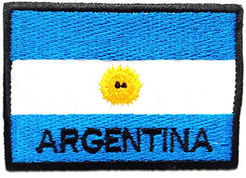 Argentina Bandera - Parches Termoadhesivos Bordados Aplique Para Ropa, Tamaño: 7,5 x 5,3 cm