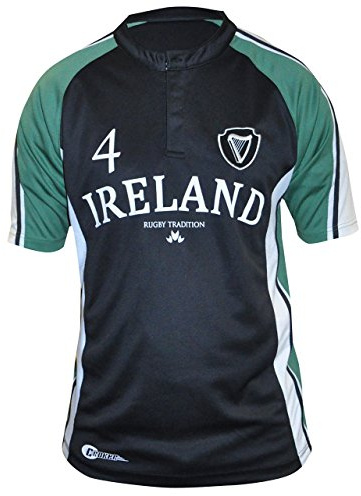 Irland Traditioneller Rugby Jersey Gr. XXX-Large, schwarz