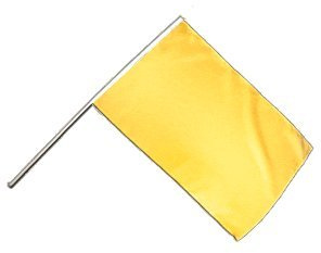 STOCK Bandiera/Stock Fahne Tinta Unita Giallo + GRATIS Sticker, bandiera fritze®, Große Stockflagge 60 x 90 cm