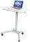 Seville Classics Airlift XL 71 cm pneumatisch mobiler Steh-Sitz (68,8 bis 106,4 cm H), weiß Höhenverstellbarer Tisch, Aluminium, 71 x 50 cm