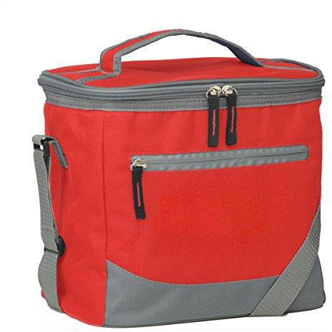 sin4sey Kühltasche Isoliertasche Praktisches Format Tragehenkel Schultergurt (rot)