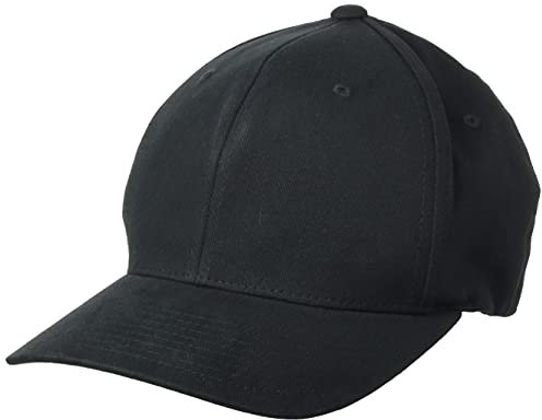 Flexfit Uni 6377-Flexfit Brushed Twill Cap, Black, S/M
