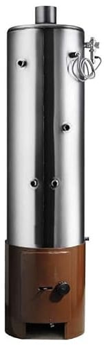 Edelstahl Badeofen ZW100 mit Wärmetauscher, 100 l, 8 kW, für feste Brennstoffe, bis 6 bar, Warmwasserbereiter für mehrere Zapfstellen