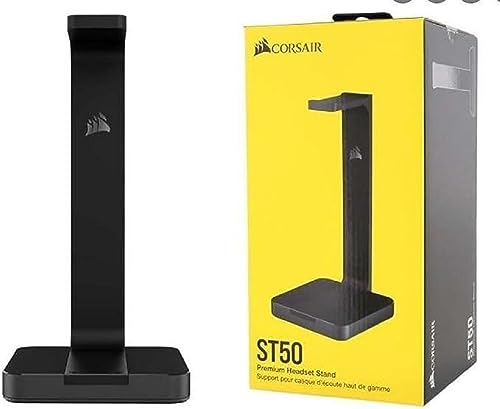 Corsair ST50 Écouteurs Support Haut de Gamme pour Casque (Construction en Aluminium Anodisé, Base avec Revêtement en Caoutchouc Antidérapante) Noir