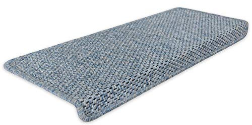 Kettelservice-Metzker Stufenmatten Treppenmatten Göteborg Rechteckig Aquablau 16 Stück im Set