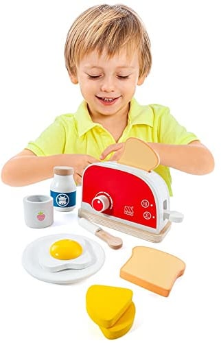 TRÈS Grille-pain Jouet en Bois Toaster Set