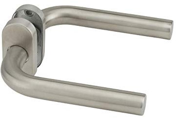 THIRARD - Coppia di Maniglie per Porte - Rosetta Ovale - Quadrato 7 mm - Aspetto Inox - Tipo di Maniglia Béquilles - Uso su Porte Interne - Finitura Grigia - Facile da Installare