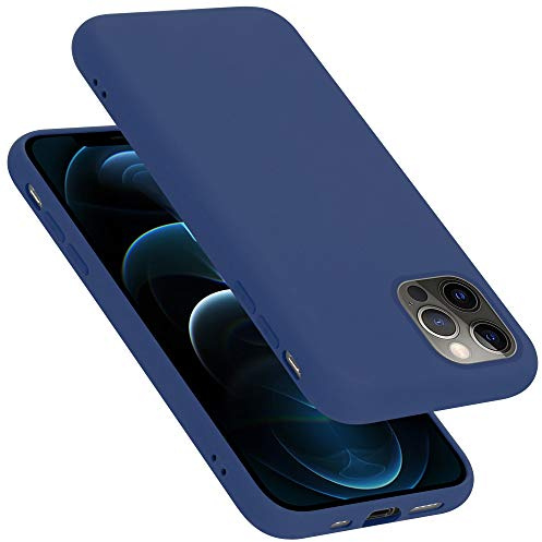 Cadorabo Hülle kompatibel mit Apple iPhone 12 PRO MAX Hülle Silikon Handyhülle für iPhone 12 PRO MAX Case aus flüssigem Silikon- Kratzfeste und stoßfeste dünne TPU Schutzhülle - Liquid BLAU