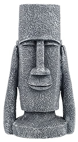 BESPORTBLE Osterinsel Figur Moai Kopf Blumentopf Garten Statue Skulptur Kaktus Sukkulenten Topf Dekofigur Übertopf Balkon Pflanztopf Gartenfiguren für Außen Büro Tischdeko Schreibtisch Landhaus Deko