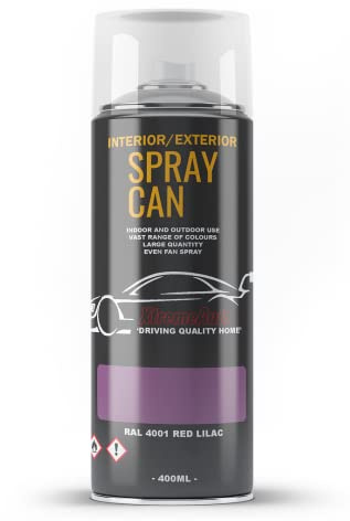 Xtremeauto Spray Paint Finish For Indoor And Outdoor Use Garden Cars Home Kitchen Bathroom Furniture Art Craft Bikes Radiators Metal Wood Plastic Glass UPVC Stone PVC RAL 4001 Red lilac