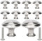nutmanel 10pcs Zinc Alloy Cabinets Knobs Handles, Round Silver Drawer Knobs for Old Kitchen and Cupboard Makeovers, Silver