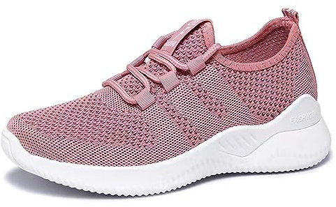 Femme Chaussures de Course Fitness Sport Running Slip on Outdoor Walking Legere Respirante Baskets Mode Confortables Sneakers-H66 Pink 41