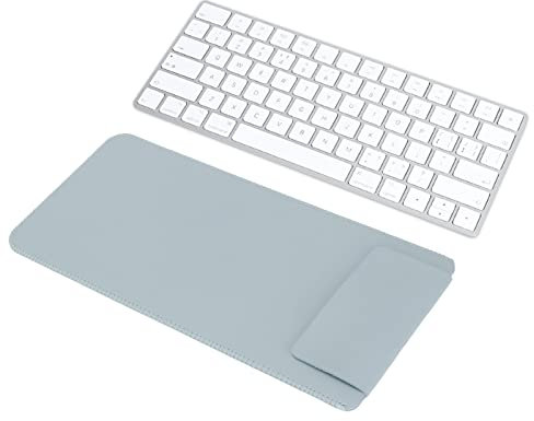 Funda de Viaje para Teclado Inalámbrico de Cuero PU, para Magic Keyboard 2 (Azul Claro)