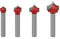Saipor 4 pz 6mm Shank Point Taglio Roundover Router Bit Set C3 Carburo Punta Rotonda Sopra Perline Bit Beadboard Router Bit Raggio 3.96/4.76/6.35/7.96mm
