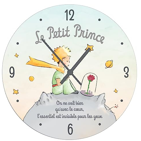 Le Petit Prince - Uhr aus Holz, 28 cm lpp Rosa, Farbe Mehrfarbig (ENESCO 525676)