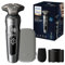 Philips Norelco Shaver Series 9000 Prestige, Nass- und Trockenrasierer, Lift & Cut Rasiersystem, SenseIQ-Technologie, Präzisionstrimmer, Reinigungspad und Premium-Tasche, helles Chrom, SP9841/84