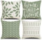 Fundas de cojín 45 x 45 juego de 4 fundas de cojín de funda de almohada cuadrada de Verde claro 18x18 4 unidades para patio al aire libre, jardín, sala de estar, sofá, decoración de casa de campo