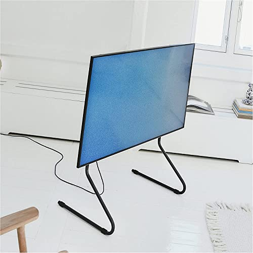 Pedestal Sway Meuble TV Haut (Noir) | Support Tele pour les Ecrans de 40 à 70 Pouces | Pied TV au Design Danois | Meubles de Salon pour Television