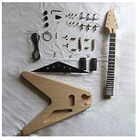 Selbstbau Gitarrenkit 2 Doppelspulen-Tonabnehmer Unfertiges DIY-E-Gitarren-Kit Ohne Kopfplatte