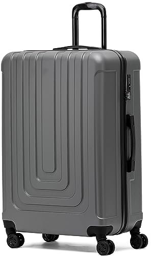 Flight Knight Premium Lightweight Suitcase - Built-In Side Lock - 8 Spinner Wheels - ABS Hard Shell Check In Highly Durable Luggage - Large - 76.5x52x30cm