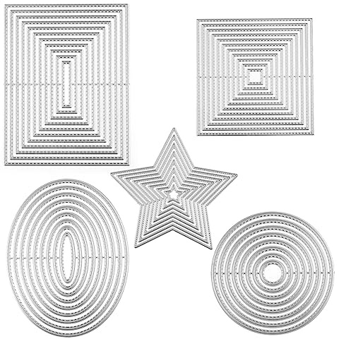 Briartw 5 Stück/Set interne Stichrahmen-Stanzformen, Metallschablone für Kartenherstellung, DIY-Sammelalben, handgefertigte Einladungskarten, Postkarten, Stressabbau, Präge, Dekoration, Bastelwerkzeug