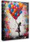 Tucocoo Bilder für Wohnzimmer, bunte Ballonbilder, 1 Stück, Leinwand, Banksy, kleines Mädchen, Wandkunst, Straße, Pop, modernes Kunstwerk, Heimdekoration, Giclée, gerahmt, aufgespannt, fertig zum
