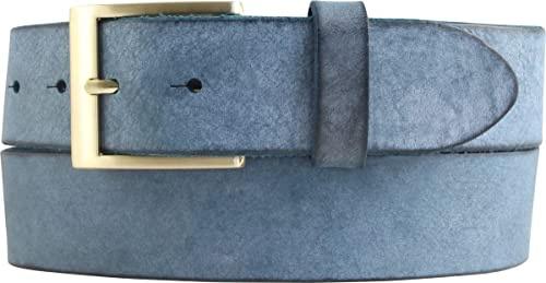 BELTINGER Herren-Gürtel aus weichem Vollrindleder Vintage-Look 4 cm | Jeans-Gürtel für Herren 40mm | Ledergürtel mit goldener Gürtelschließe Used-Look