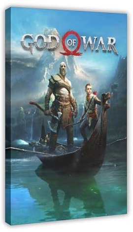 OWNPET God of War Poster Spiel Leinwand Poster Wandkunst Dekor Druck Bild Gemälde für Wohnzimmer Schlafzimmer Dekoration Rahmenstil 60 x 90 cm