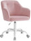 SONGMICS Homeoffice Stuhl, Drehstuhl, Schreibtischstuhl, höhenverstellbar, bis 110 kg belastbar, Samt, für Arbeitszimmer, Schlafzimmer, pastellrosa OBG019P02
