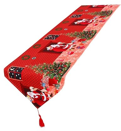 GRIRIW Mesa Estampado De Mantel Navideño Rojo para Decoración De Casa para Cena De Restaurante o Celebración De Navidad