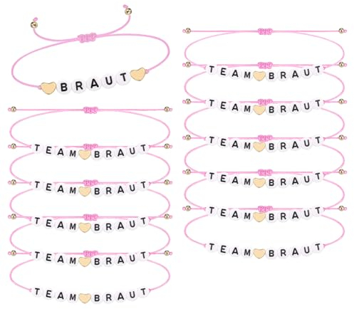 Eyezeeption 12 Stück Rosa Jga Armbänder Frauen Team Braut Accessoires Frauen, Junggesellenabschied Jga Deko Bridesmaids Team Bride Armbänder.