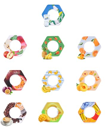 AtfArt 10 Stück duftende gemischte Beeren-Kartuschen für aromatisierte Kreiswasserflaschen enthält für Apfel,Ananas,Orange,Passionsfrucht,Banane,Pfirsich,Sprite,Mango,Kaffee,Energy-Drink(Set 2)