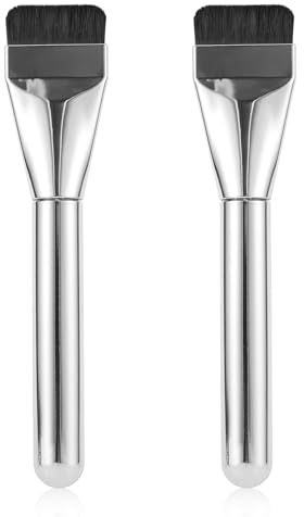 2st Flacher Foundation Pinsel für Flüssiges Make-up, Ultradünner Foundation Pinsel mit Flachem Kopf Weicher Dichter Flacher Make up Pinsel für Die Kosmetische Anwendung von Gesichts-Make-up