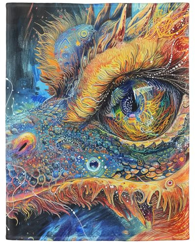 YISUMEI Kuscheldecke Weiche Warme Flauschige Fleece Decke mit Tiermotiv, Chinesischer Drache, 135 x 200 cm