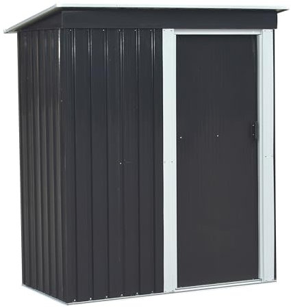 Metal Garden Shed 5' x 3' Storage Pent Roof Anthracite Grey by Garden Universe Model GSP5-3AN-Amz