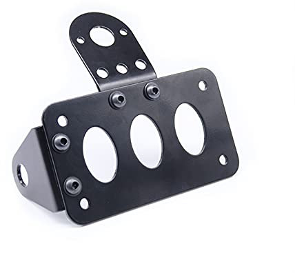 Kennzeichenhalter Motorrad,Nummernschildhalter Mot 1 Set Metallachse Side Mount Roller Moped Lizenz Halterung Platte Motorrad Number Platte Heckrünstig Bracket schwarz