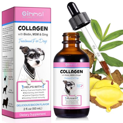 JSBNQRMZ Collagen Dietary Supplement For Dogs,60ml Collagen And Msm Can Nourish And Support Your Pet'S Joints,Strengthen Bones And Enhance Joint Lubrication,Anti-Inflammatory,Enhance Immunity