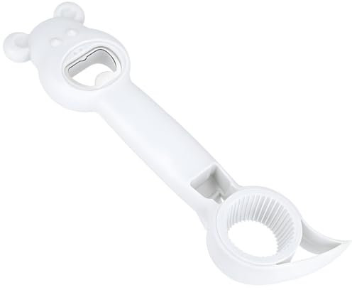 OWill 4 in 1 Bottle Opener, Multi-Function Beer Openers, White Can Opener Tool, Pop Can Soda Can Opener for Home, Bar, Outdoor-1 Pack