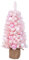 COSTWAY 90 cm Mini künstlicher Weihnachtsbaum Tisch, Tannenbaum klein mit Schnee & Zementbasis, Chirstbaum mit 136 Spitzen, 12 Wattekugeln & 24 Kugeln, Kunstbaum Dekobaum für Zuhause Büro (Rosa)